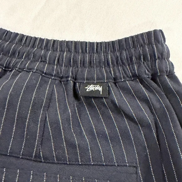 Stussy Pinstripe Pants Skateboard Navy Size L - Picture 8 of 11